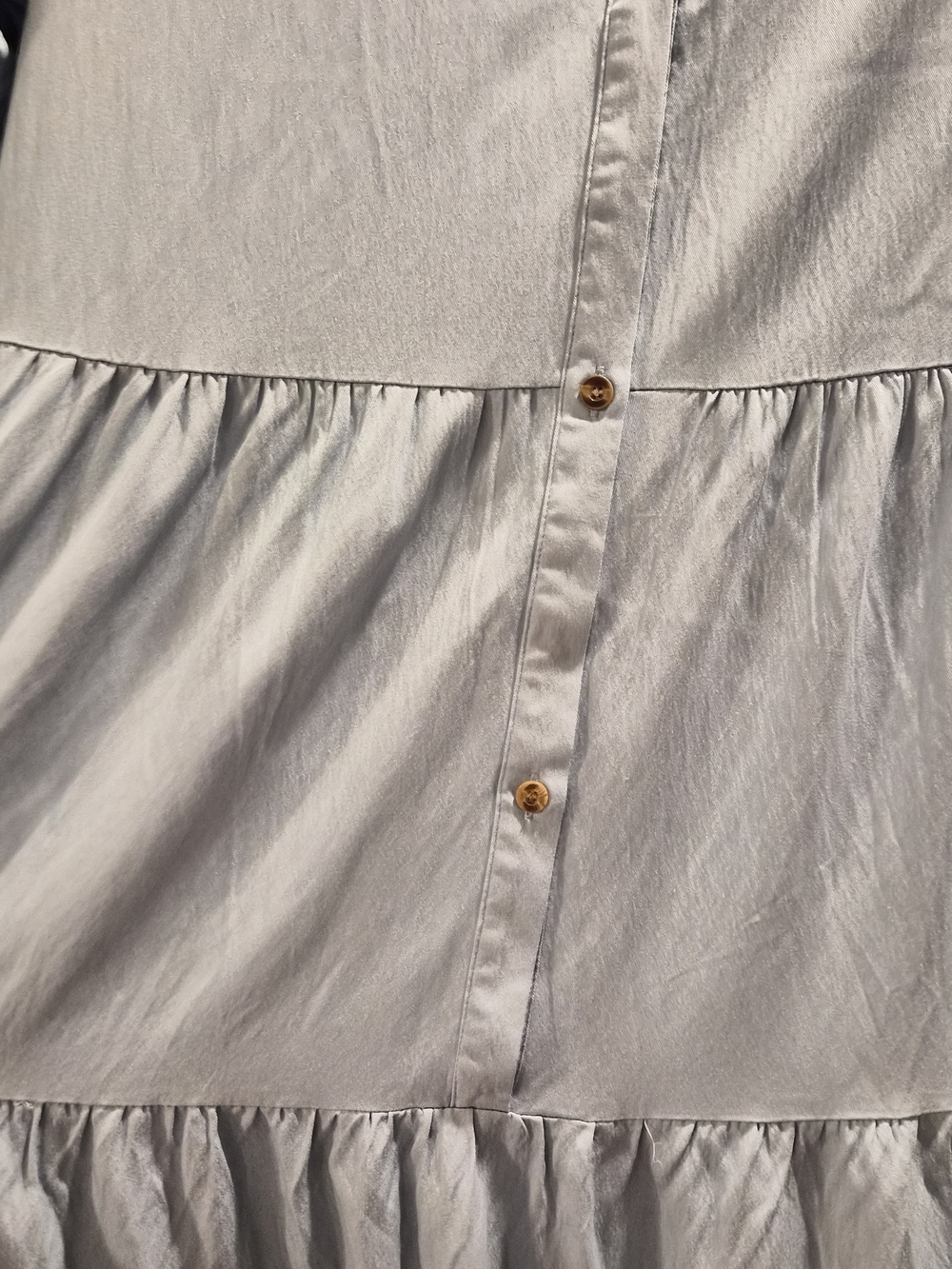 Brand New with Tags Chambray Blue Ruffled Tiered Babydoll Dress - Picture 6 of 16